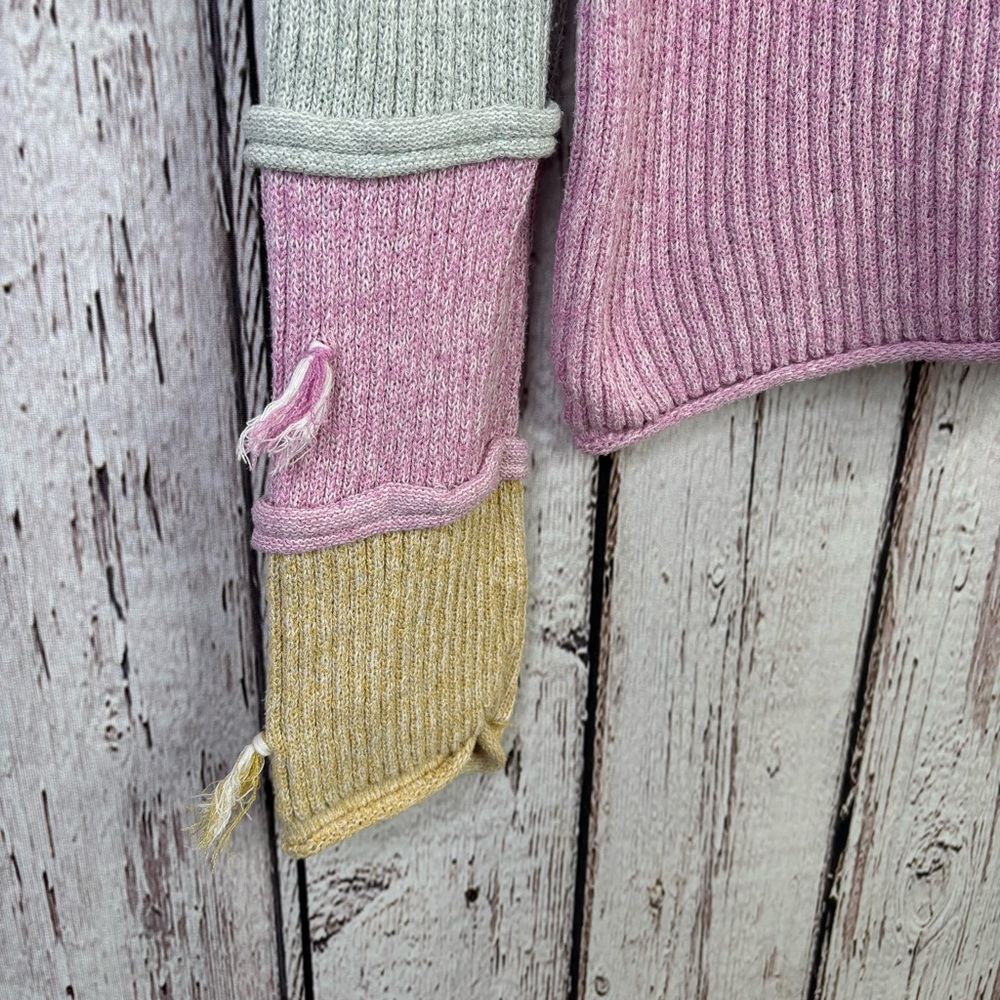 Hem & Thread Patchwork Colorblock Crew Neck Sweat… - image 4